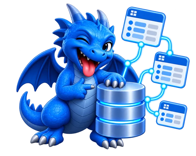 Saphira Linux databaseDragon, the relational database mascot